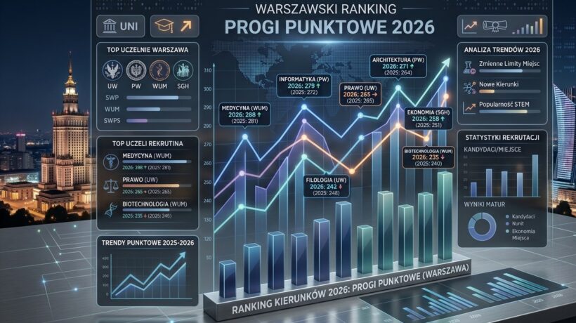 Studia w Warszawie 2026: Progi punktowe na popularne kierunki